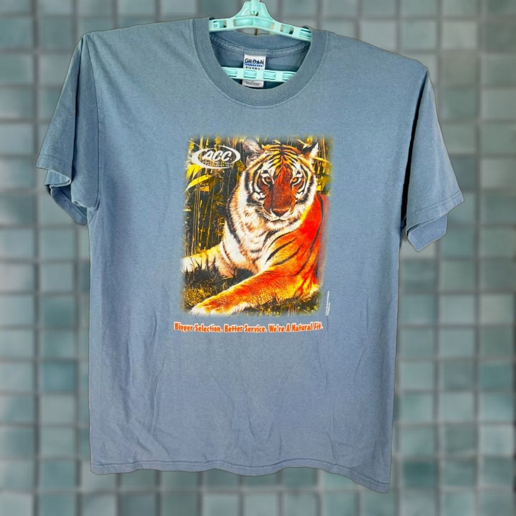Gildan Gildan Atlantic Construction Tiger Shirt Adult L Blue Short Sleeve Crew Neck Cotton T-Shirt Men Tiger Animals 90s Theme? (note: ensure no N/A) Size US L / EU 52-54 / 3 - 1 Thumbnail