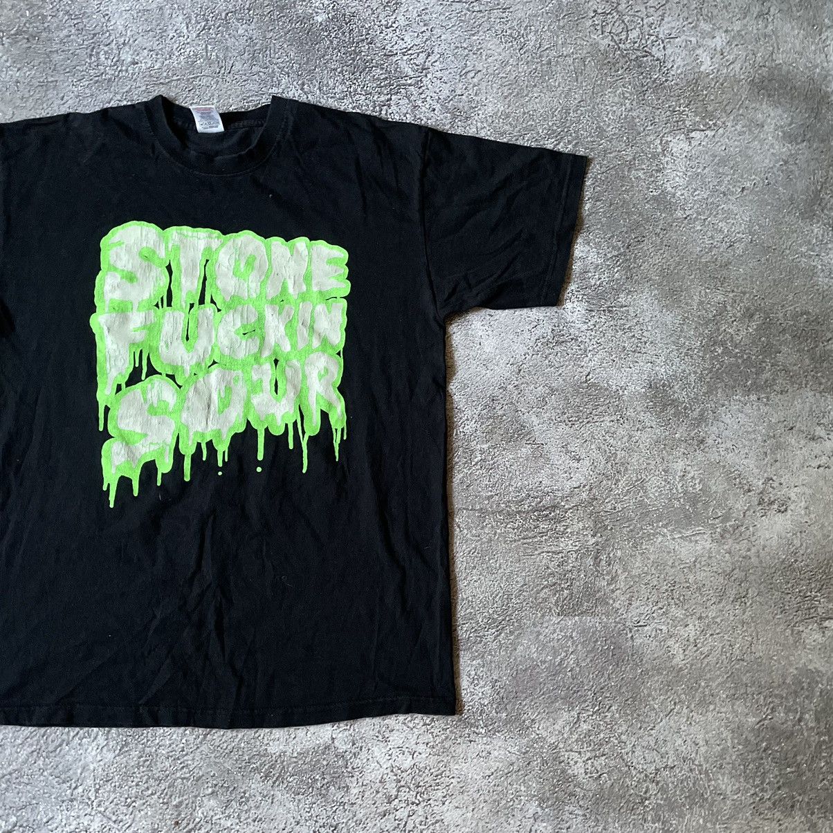 Vintage Vintage Y2K Abstract Graphic Tee Grunge Thrashed Black M Size US M / EU 48-50 / 2 - 2 Thumbnail