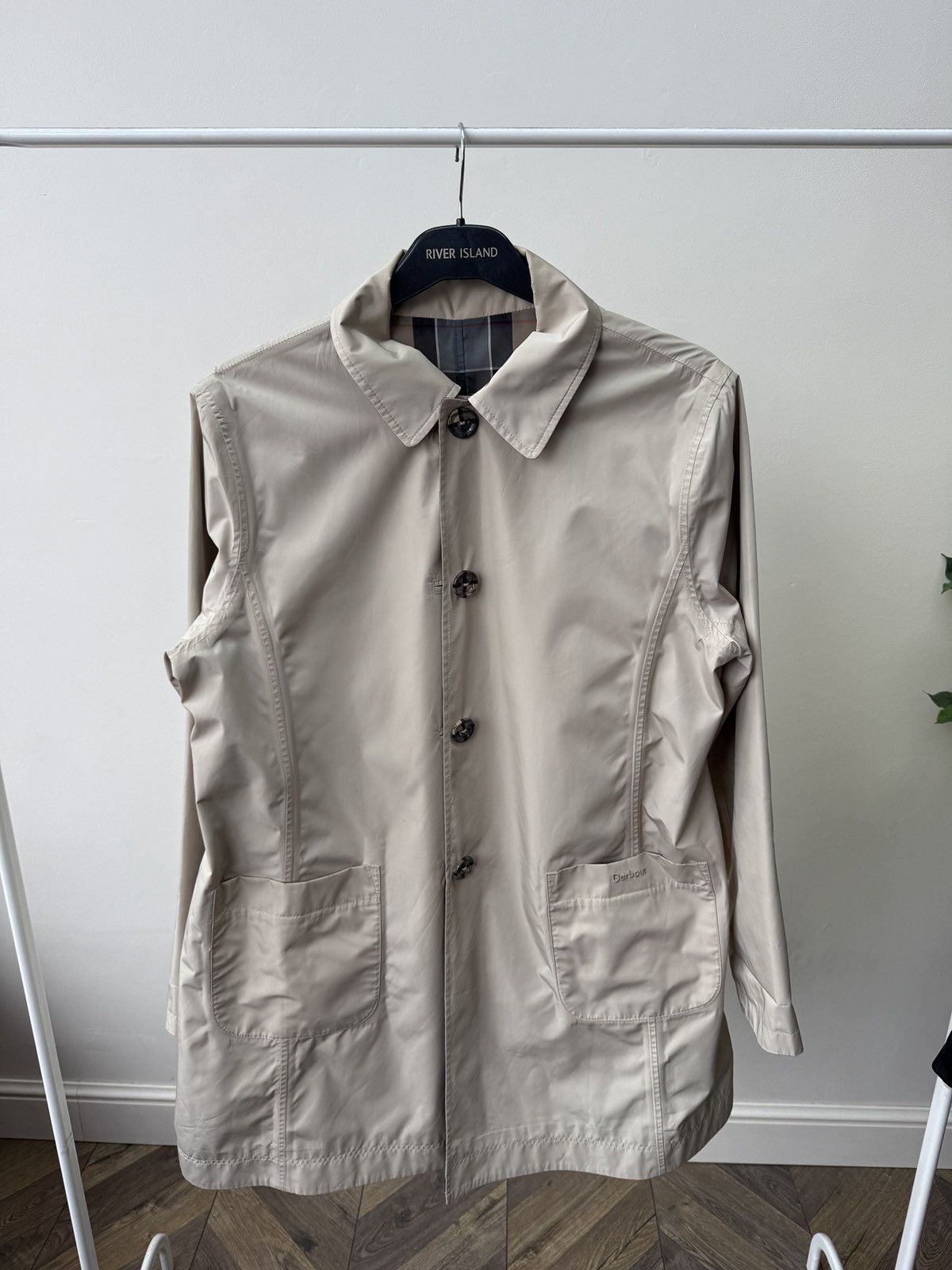 Barbour Vintage Barbour Reversible Derby Jacket Coat Beige Check Size L / US 10 / IT 46 - 2 Thumbnail