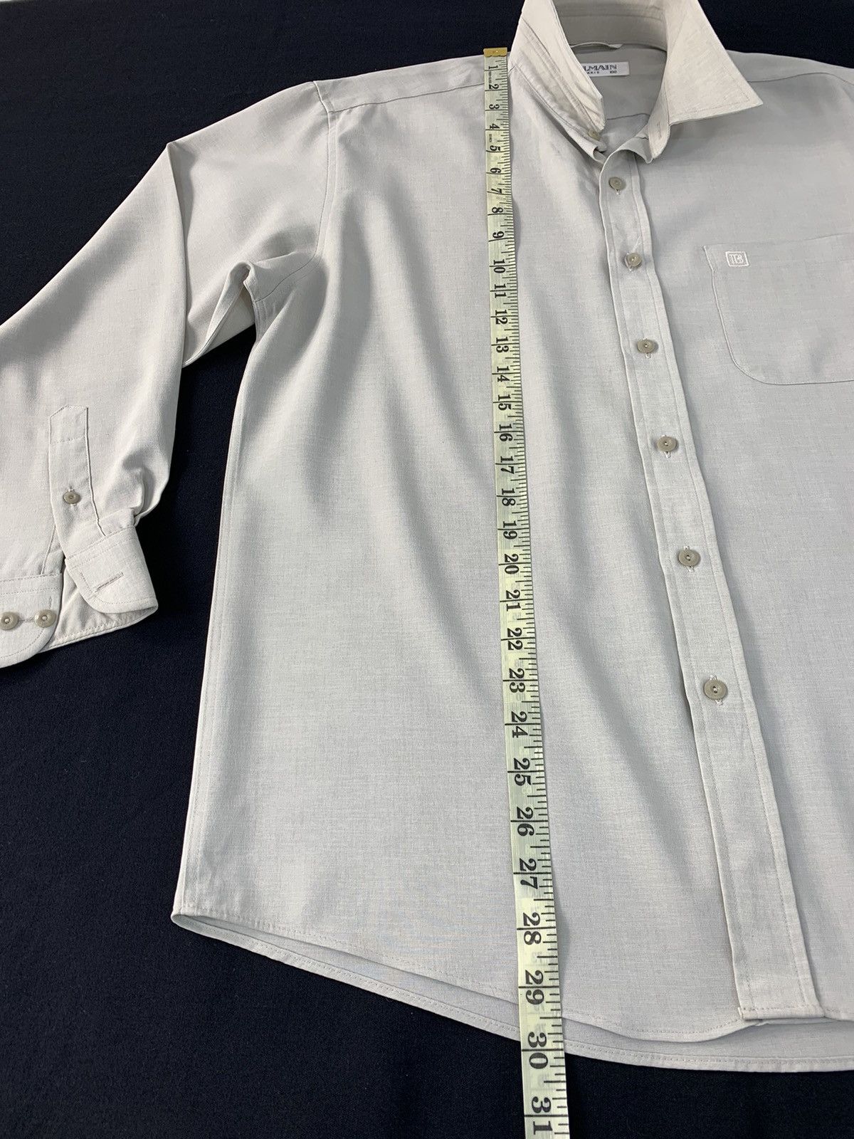 Balmain Hype Balmain Paris Simple Button Up Shirt Office Wear Design Size US XL / EU 56 / 4 - 12 Thumbnail