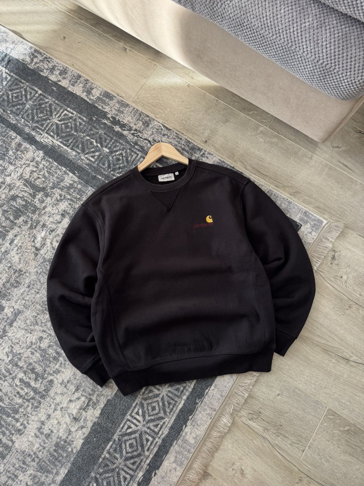 Carhartt Carhartt Black American Script Logo Basic Sweatshirt Size US S / EU 44-46 / 1 - 2 Thumbnail