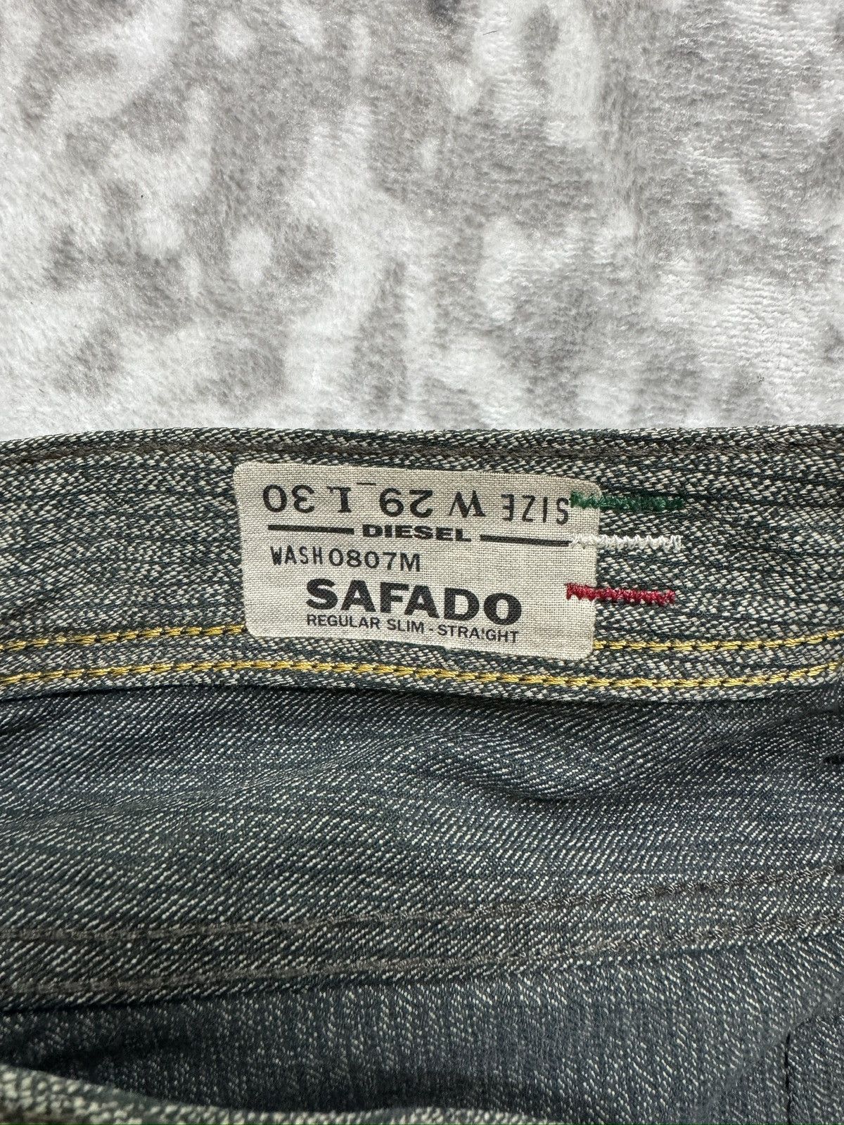 Diesel Diesel Safado Washed 0807M Regular Slim Straight Denim Jeans Size US 31 - 18 Thumbnail