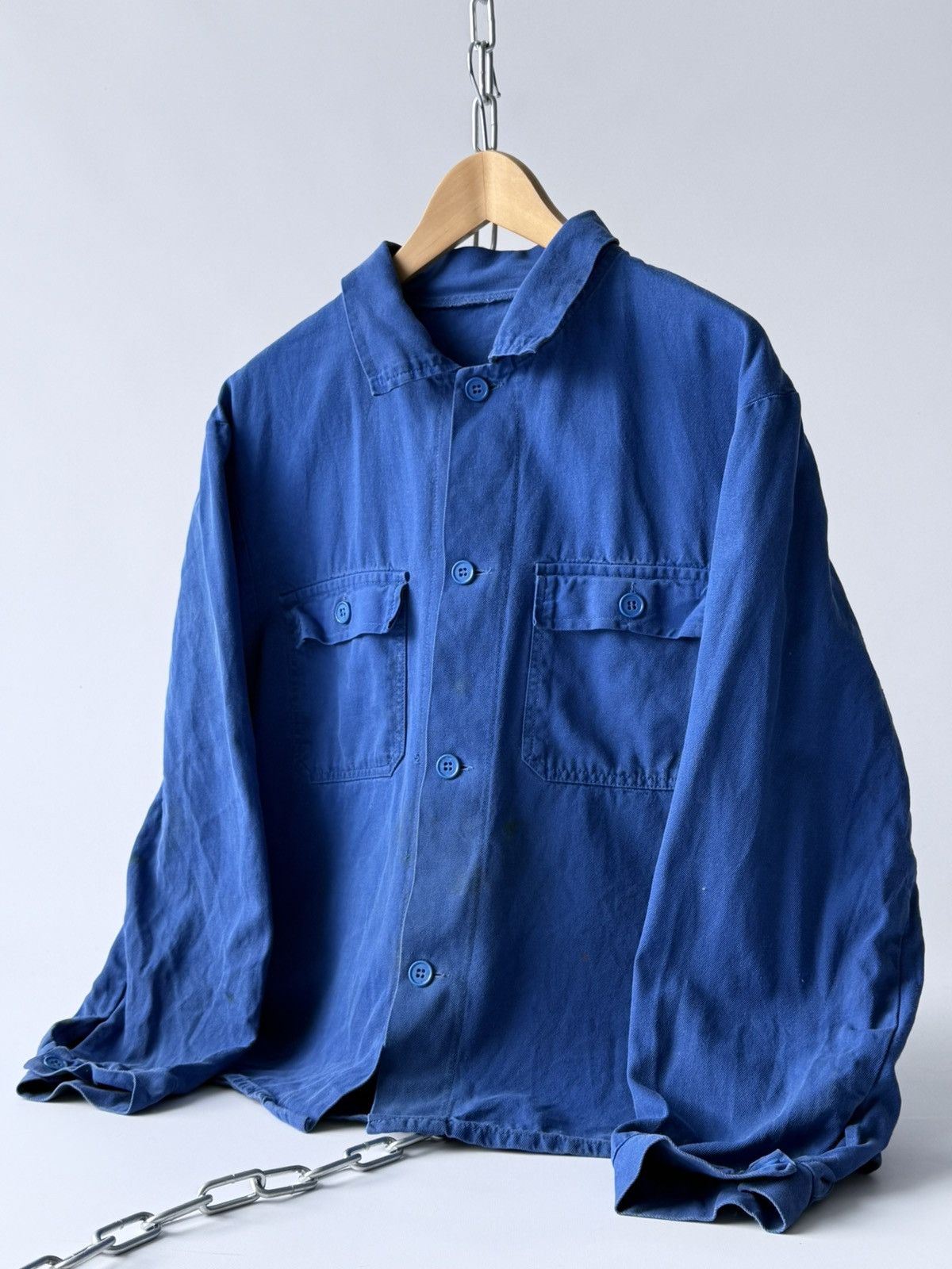 Vetra Vintage 80s French Workwear Sanfor Chore Work Jacket Size US L / EU 52-54 / 3 - 1 Thumbnail