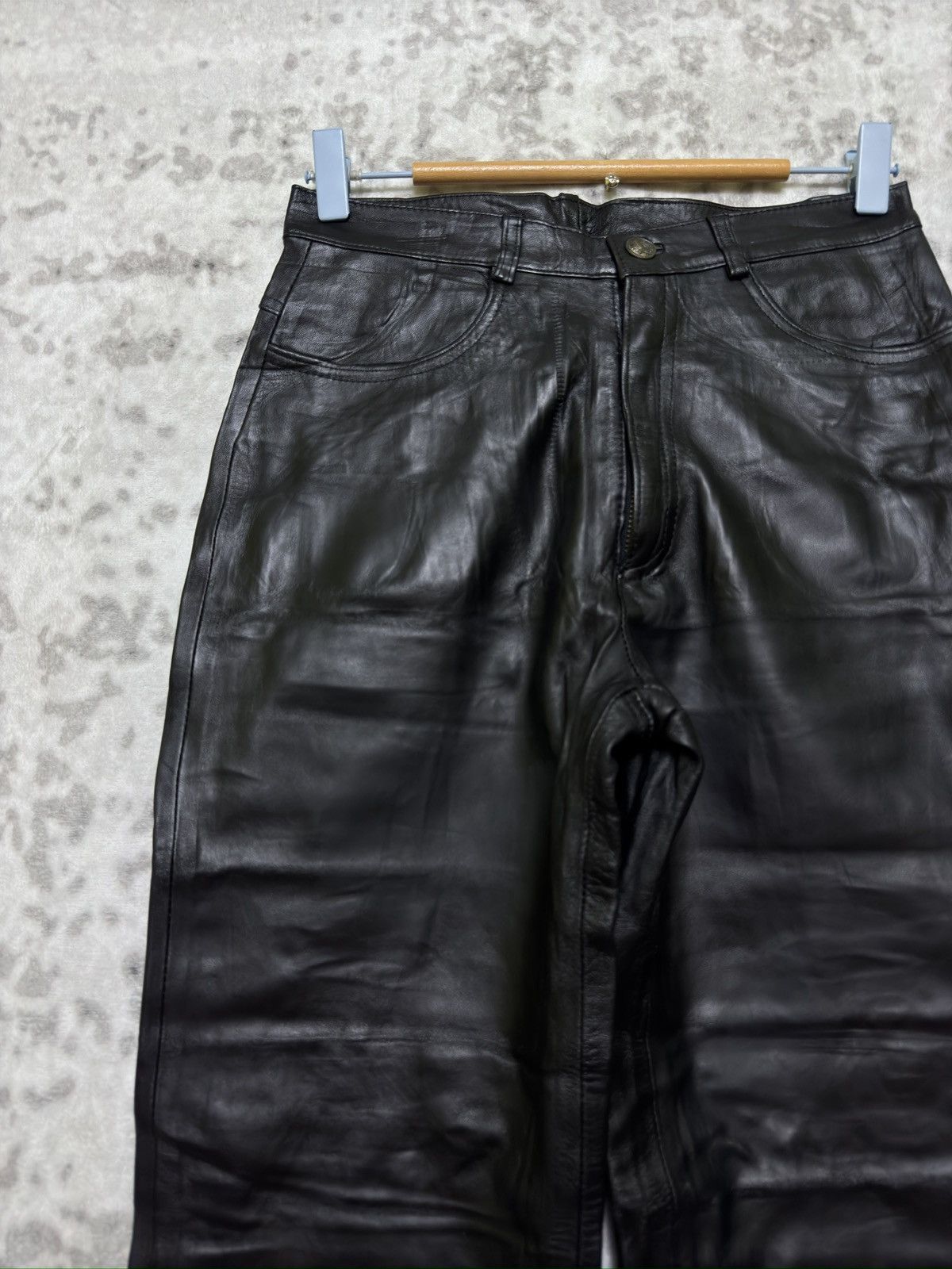Japanese Brand Rigel Created by Miwa Sheepskin Leather Pants Y2K Archive Size US 26 / EU 42 - 4 Thumbnail