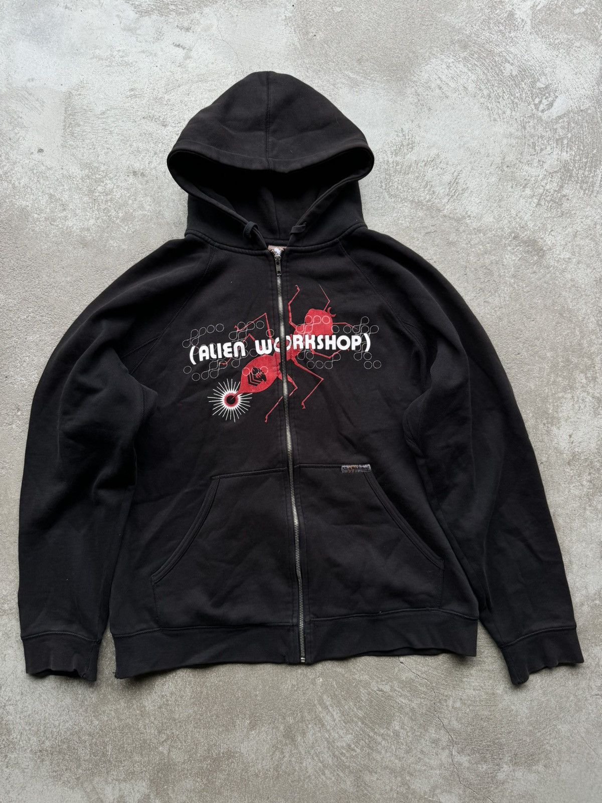 Vintage ALIEN WORKSHOP OLD HOODIE SKATEGANG ZIP 90s y2k