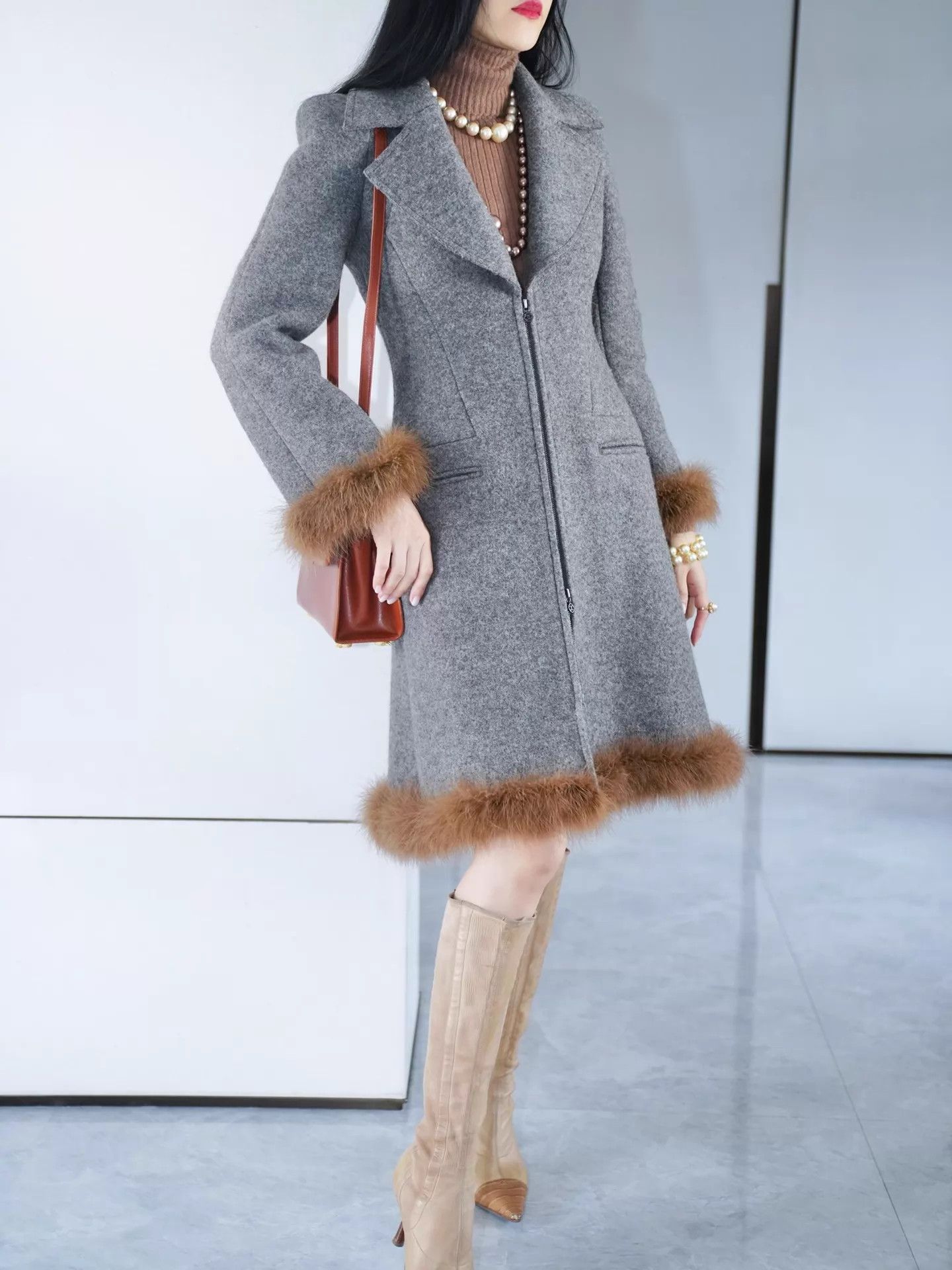 Chanel Chanel 1997 FW Gray Wool Fur Trim Coat Size XS / US 0-2 / IT 36-38 - 9 Thumbnail