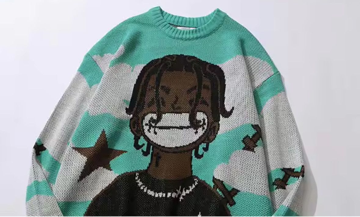 Other Streetwear Hip Hop Smile Sweater Jacquard Knitted Sweatshirt Size US L / EU 52-54 / 3 - 3 Thumbnail