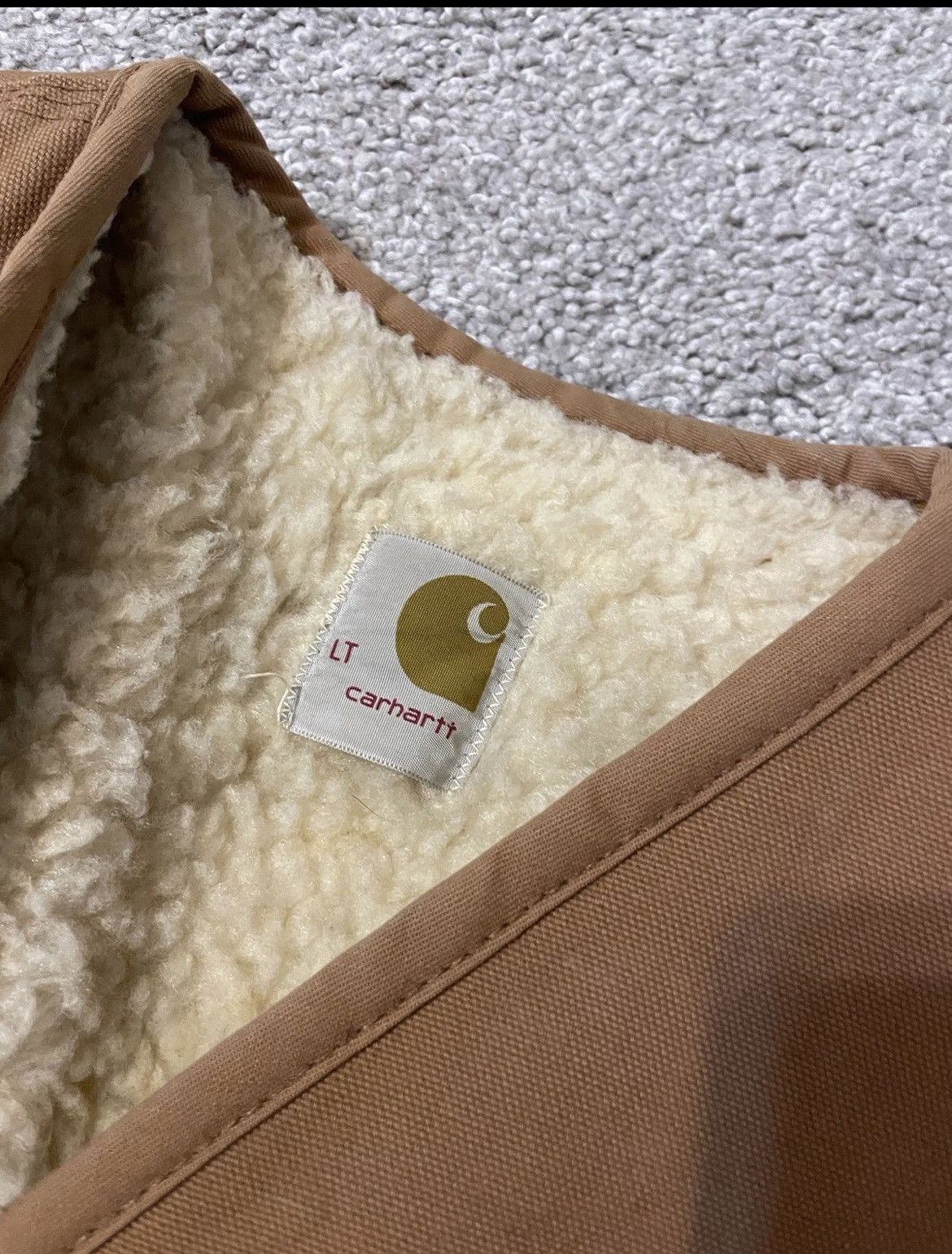 Carhartt Vintage 70s Carhartt LT Sherpa Lined Vest Size L? Tan Brown Size US L / EU 52-54 / 3 - 3 Thumbnail