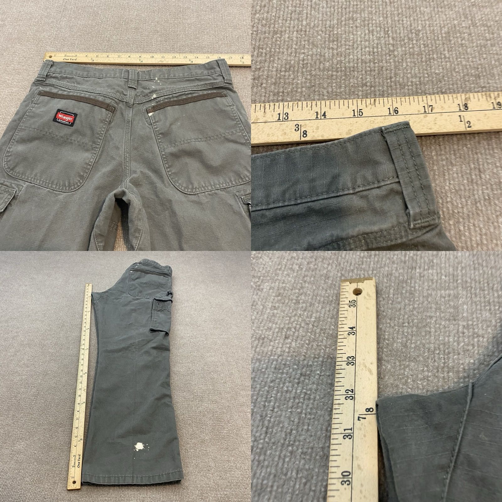 Wrangler Wrangler Workwear Pants Mens 32x32 Gray Cargo Double Knee Grunge Distressed Y2K Cargo Pants Mens Gray Wrangler RIGGS Workwear Size US 32 / EU 48 - 8 Thumbnail