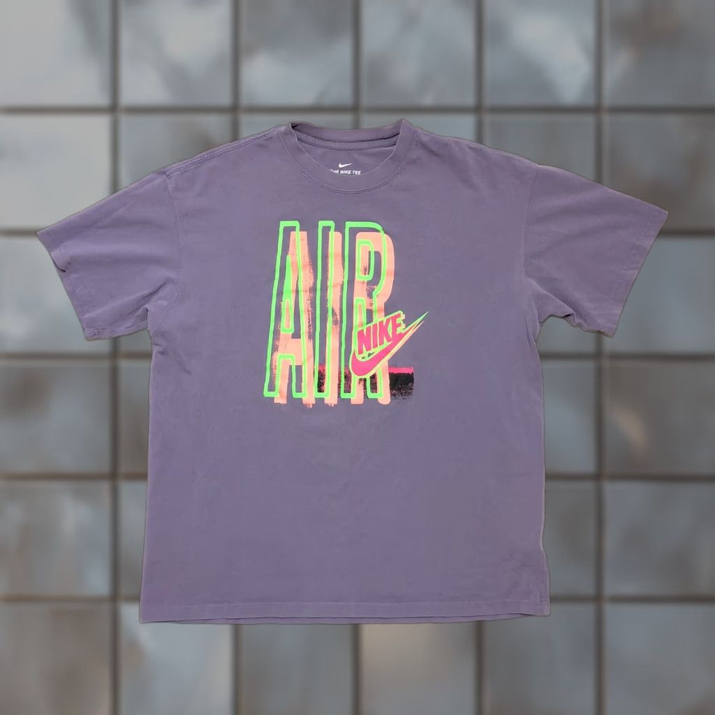 Nike VINTAGE Nike Archives Official Reissue Retro 90s T-Shirt Mens Large Lavender Neon Green Size US L / EU 52-54 / 3 - 1 Thumbnail