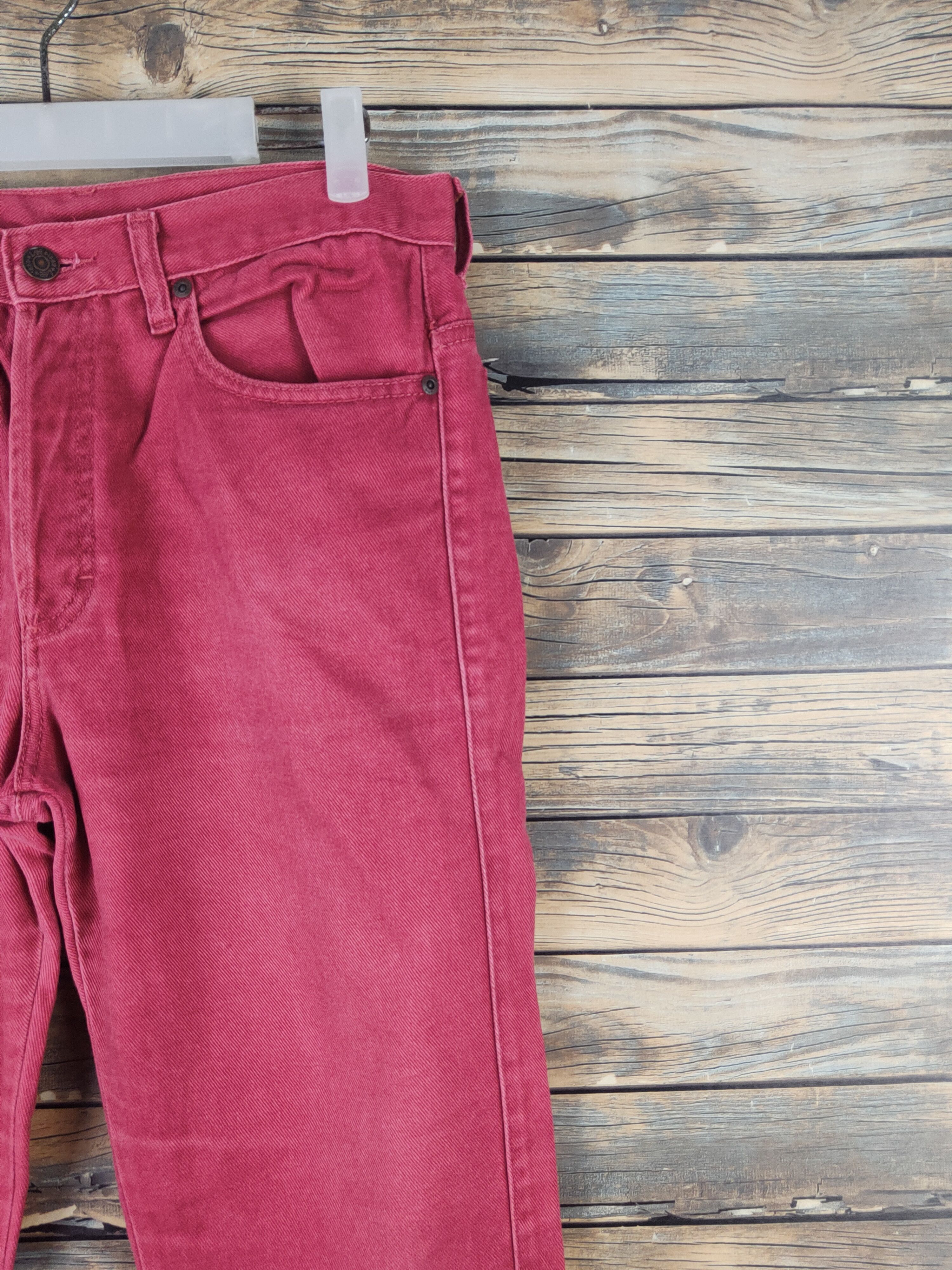 Vintage DL Lee Button Fly Red Distressed Ripped Jeans #2623 Size US 30 / EU 46 - 5 Thumbnail