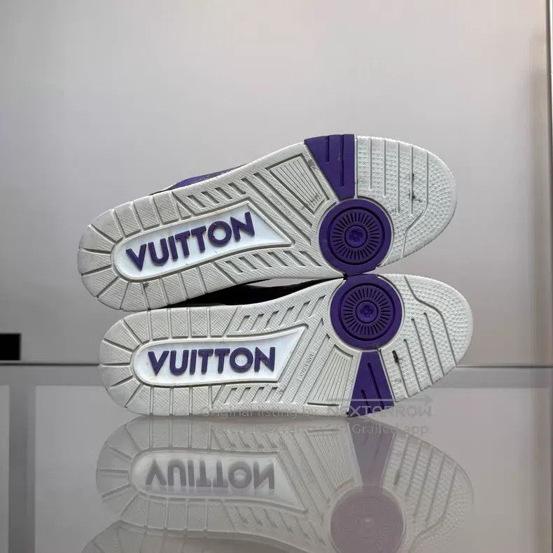 Louis Vuitton Louis Vuitton Trainer White and Purple Checker shoes Size US 8.5 / EU 41-42 - 7 Thumbnail