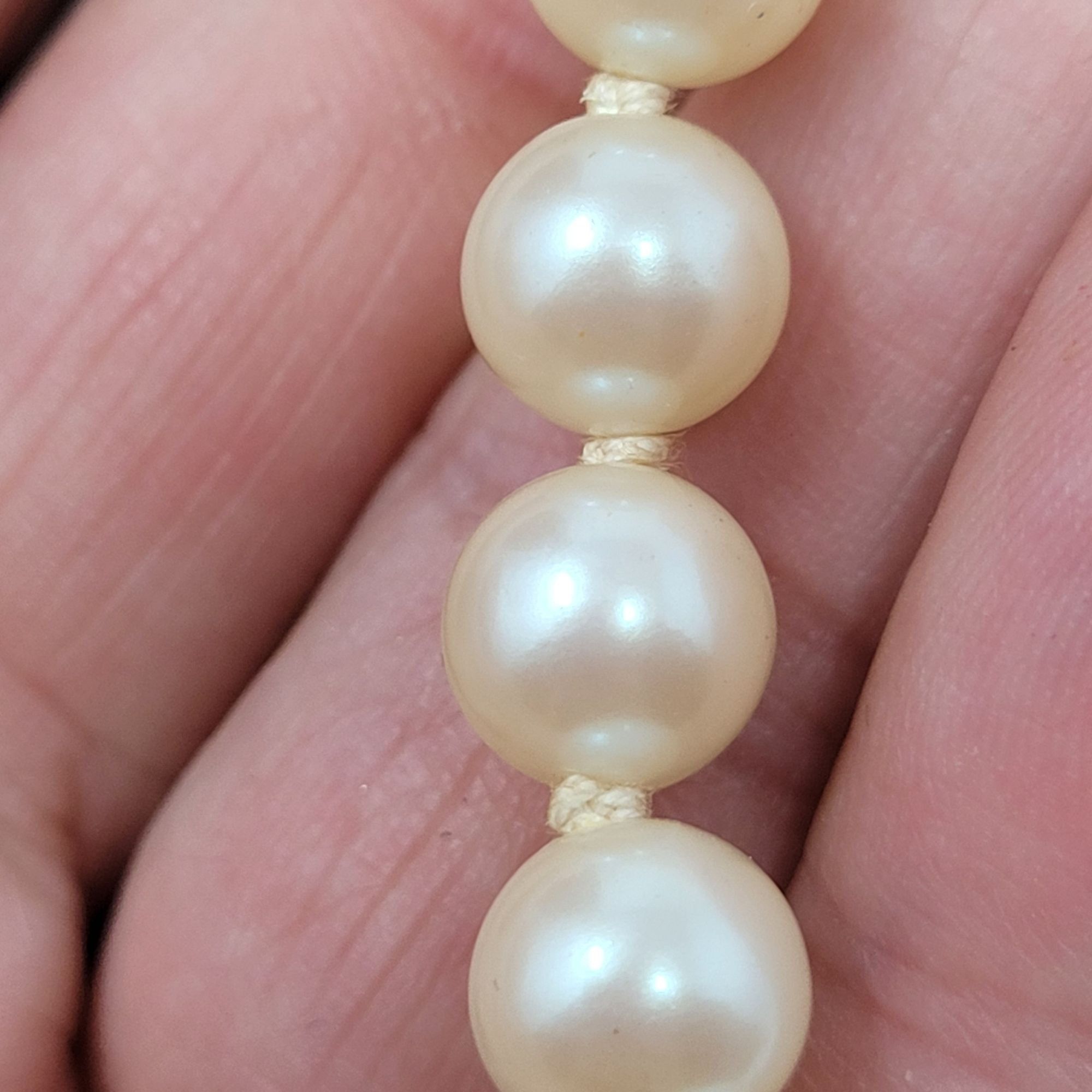 Vintage Vtg Flapper Hand Knotted Faux Pearl Necklace Glass Ivory Cla Size ONE SIZE - 5 Thumbnail