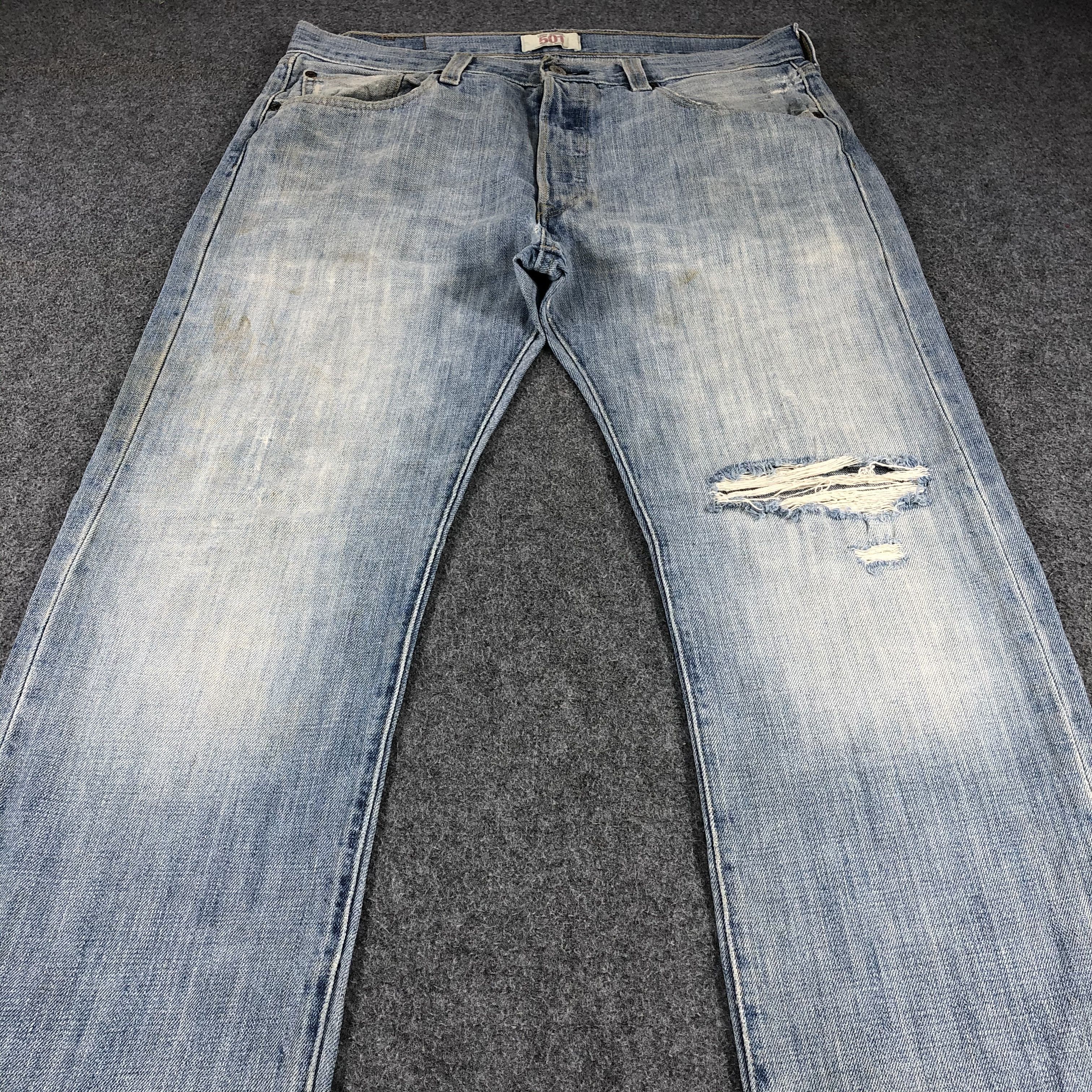 Levi's × Vintage Vintage 90s Distress Levis 501 Jeans-JM841 Size US 34 / EU 50 - 3 Thumbnail