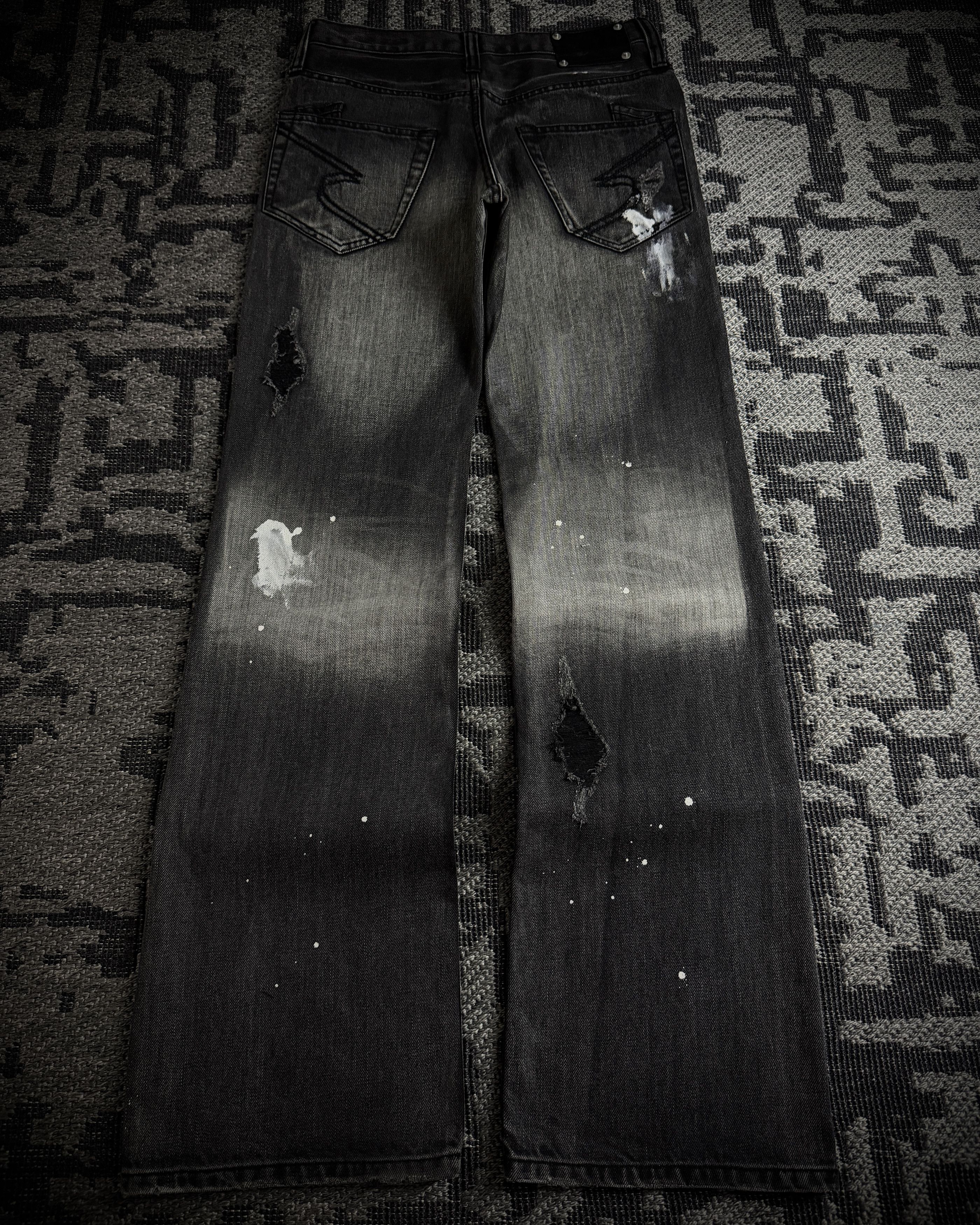 semanticdesign Semantic Design Washed Black Distressed Bootcut Jeans Size US 30 / EU 46 - 7 Thumbnail