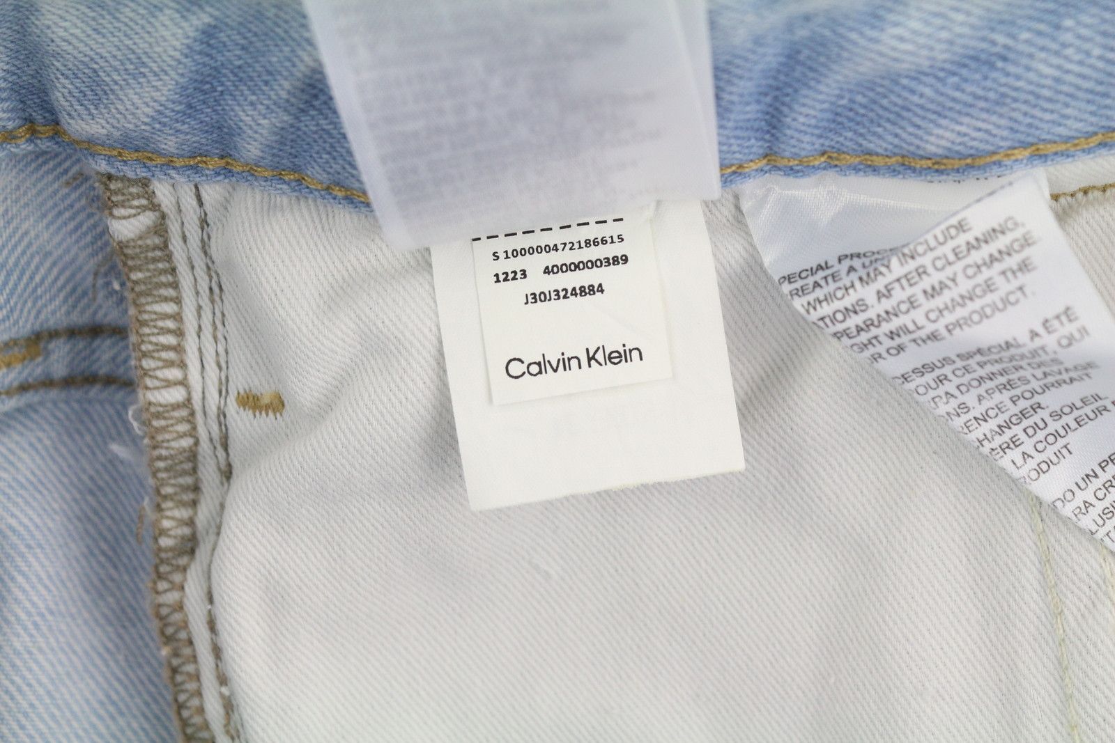 Calvin Klein 90S LOOSE W31 Light Blue Washed Pleated Zip Denim 85301 Size US 31 - 11 Thumbnail