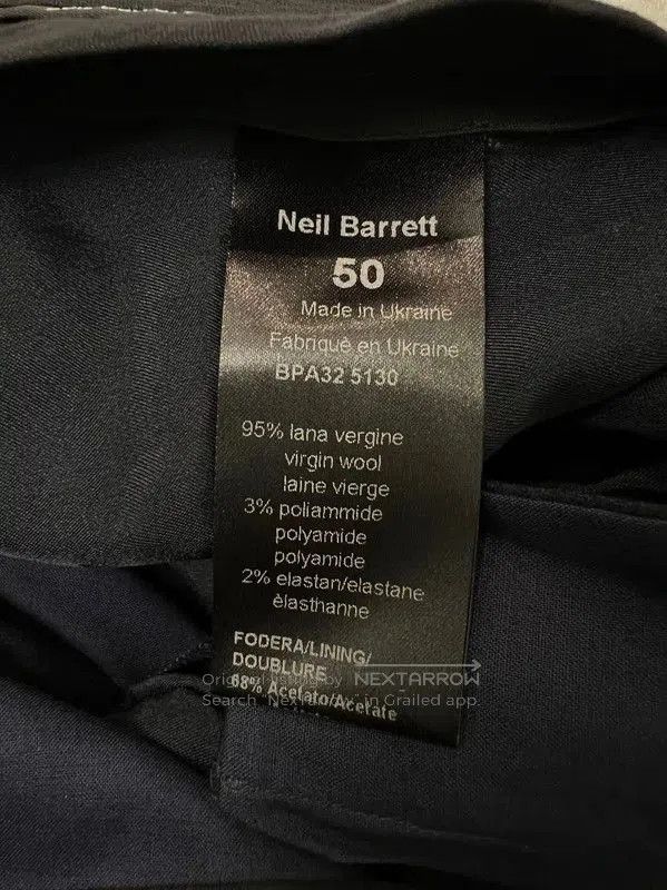 Neil Barrett NeIL Barrett Navy Wool Casual Pants for Men . Size US 34 / EU 50 - 6 Thumbnail
