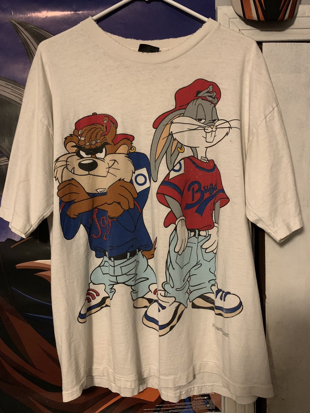 Vintage Vintage 1992 Looney Tunes Bugs Bunny And Taz Aop Shirt Grailed