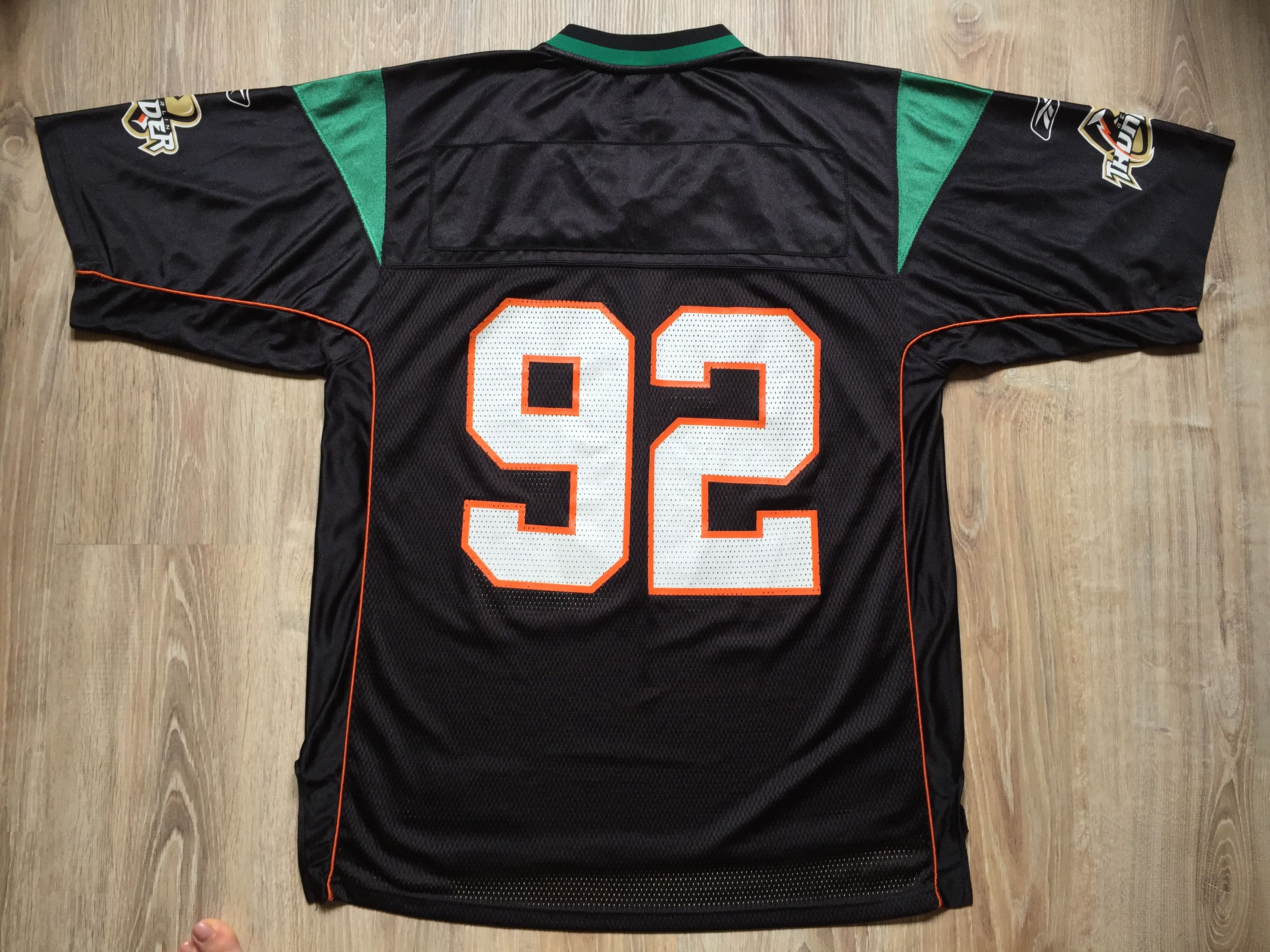 NFL × Reebok × Vintage Reebok NFL Berlin Thunder Patrick Finke #92 Jersey 2007 Size US L / EU 52-54 / 3 - 3 Thumbnail