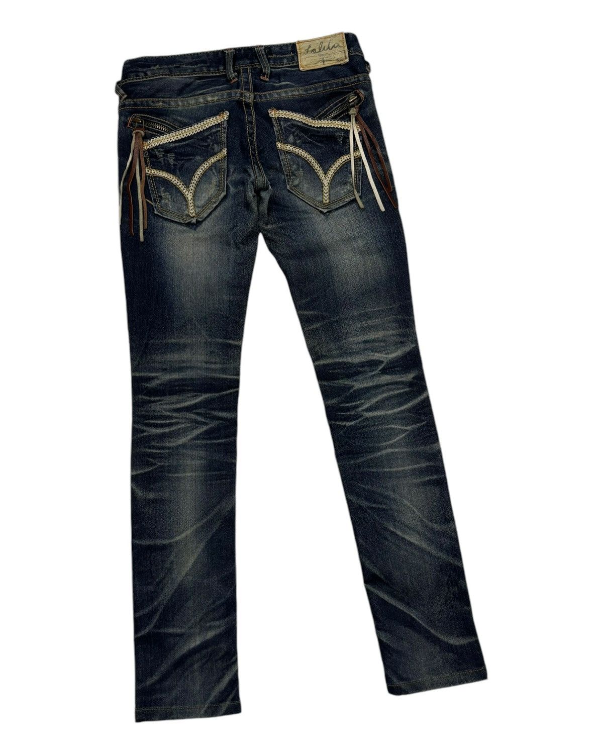 Japanese Brand 🔥Vintage Lolita Punk Skinny Jeans Washed Distressed Denim Size 27" / US 4 / IT 40 - 4 Thumbnail