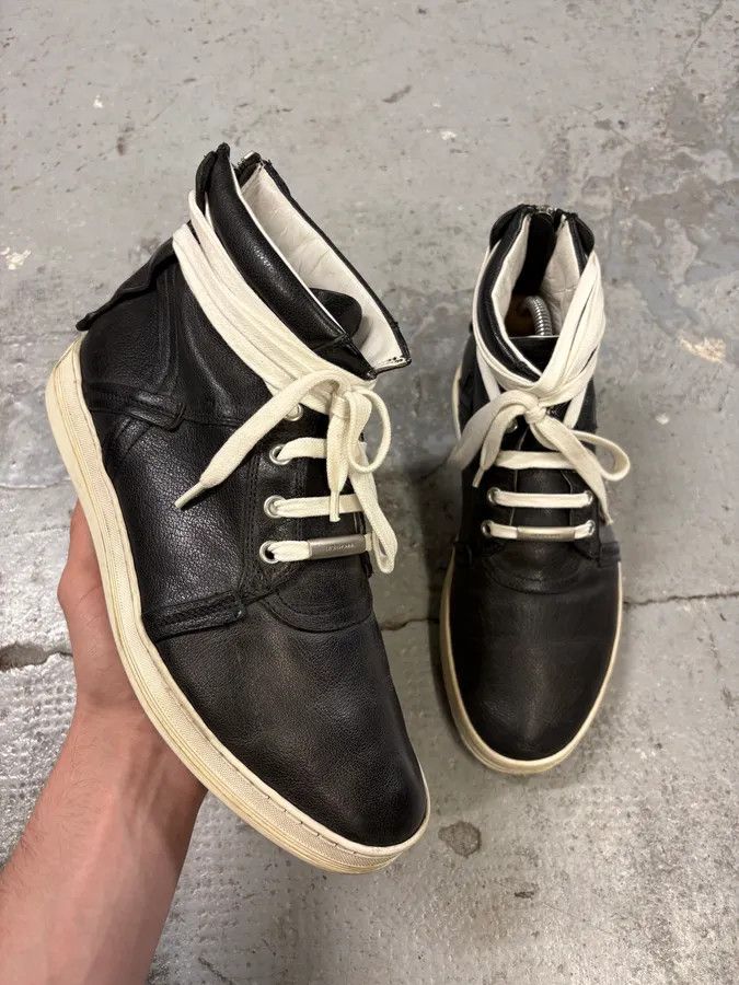 Dior × Vintage SS2010 Dior Kris Van Assche Black Leather Laced Sneakers Boots Size US 7 / EU 40 - 1 Thumbnail