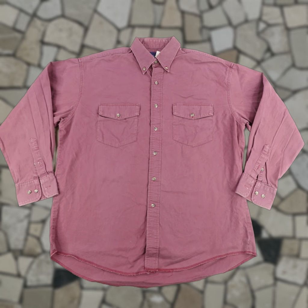 Wrangler VINTAGE Wrangler Shirt Mens XL Burgundy Canvas Western Button-Up 90s Cowboy Outdoor Casual Size US XL / EU 56 / 4 - 1 Thumbnail