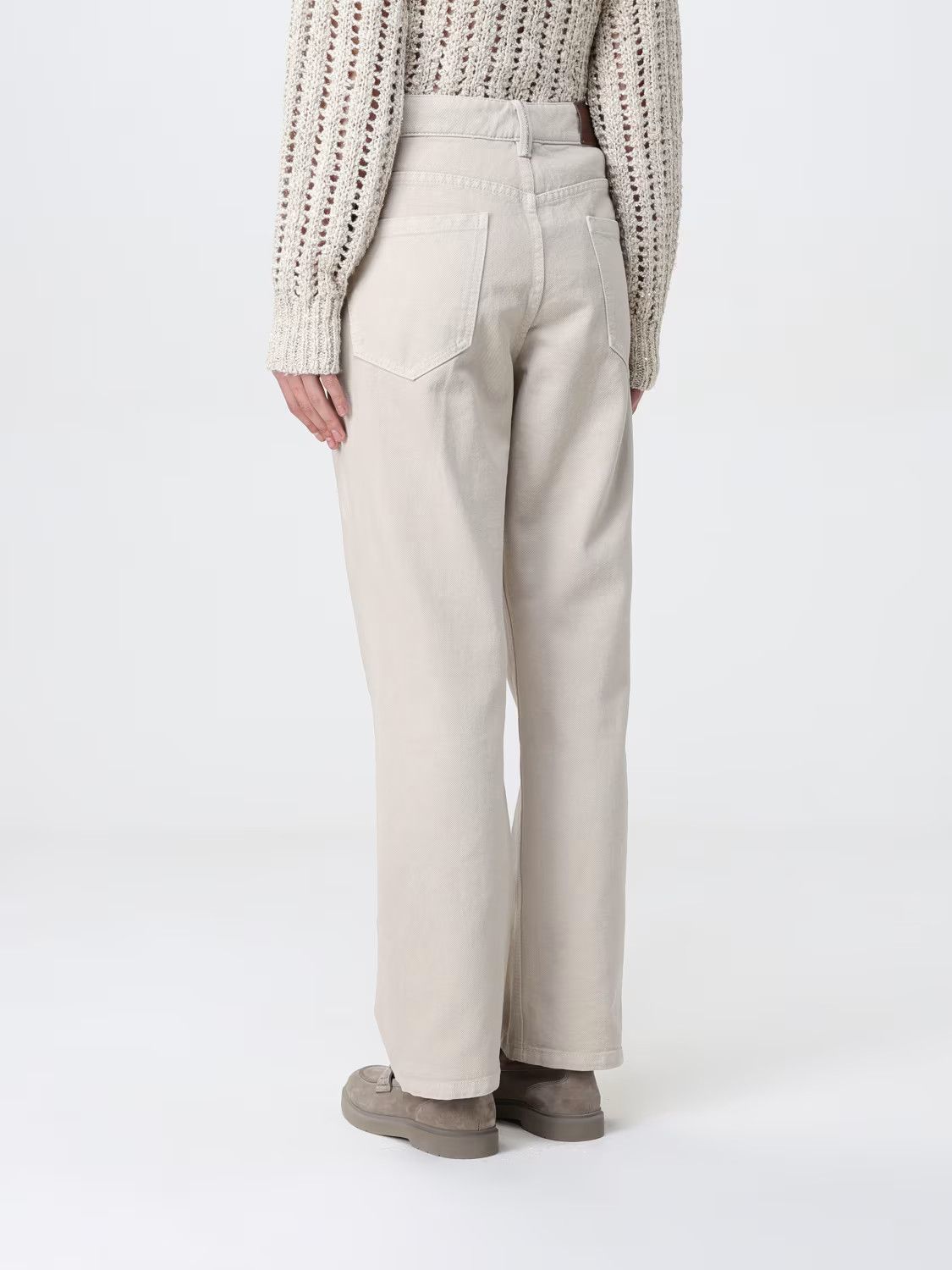 Brunello Cucinelli o1y0725 Denim Pant in Ivory Size 25" / US 0 / IT 36 - 3 Thumbnail