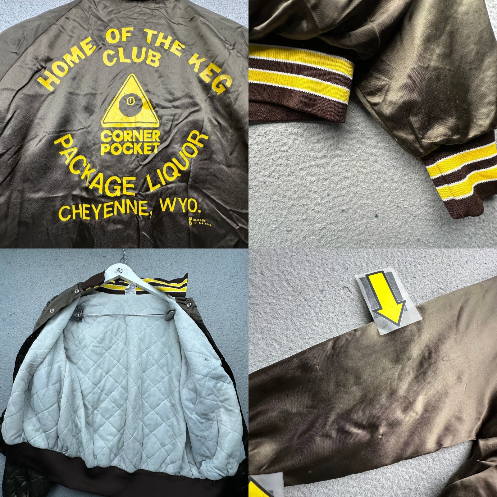 Vintage VINTAGE Aristo Jac Satin Jacket Mens M Brown Nylon Quilted Snap 80s Casual Regular Mid-Length Size US M / EU 48-50 / 2 - 8 Thumbnail