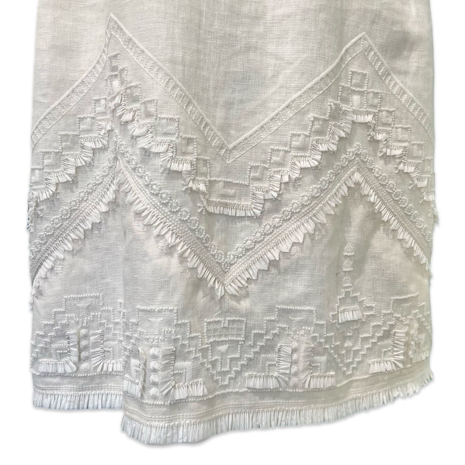 KOBI HALPERIN Kobi Halperin Ivory Beaded Tassel Shift Linen Dress size M Size M / US 6-8 / IT 42-44 - 10 Thumbnail