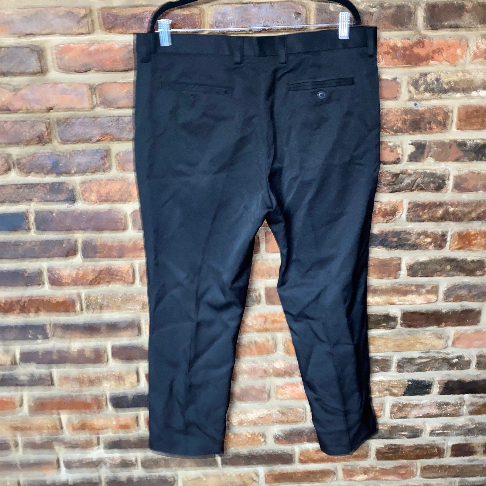 Perry Ellis Perry Ellis Portfolio Black Flat Front Dress Pants 38x30 Size US 38 / EU 54 - 3 Thumbnail