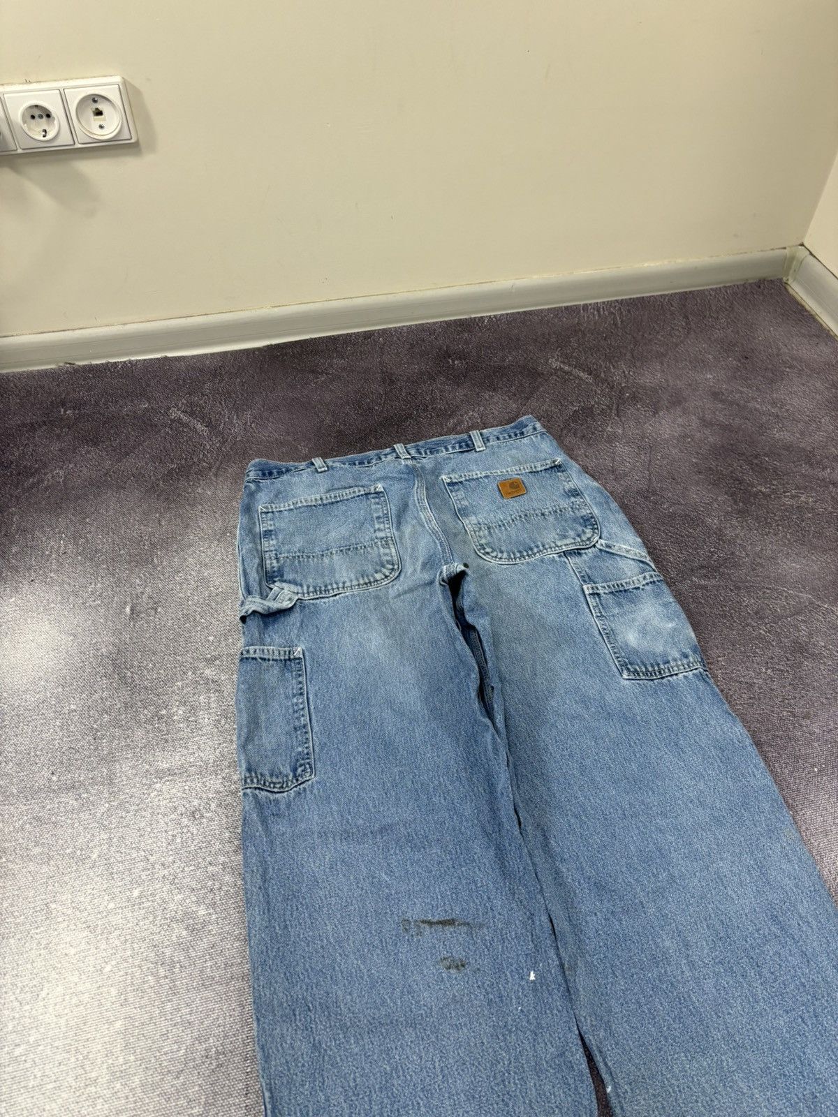 Carhartt Vintage Carhartt Dungaree Fit Faded Blue Denim Baggy Jeans Size US 35 - 6 Thumbnail