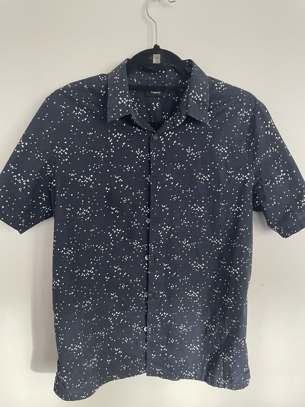 Theory Theory navy blue short sleeve button up Size US M / EU 48-50 / 2 - 1 Thumbnail