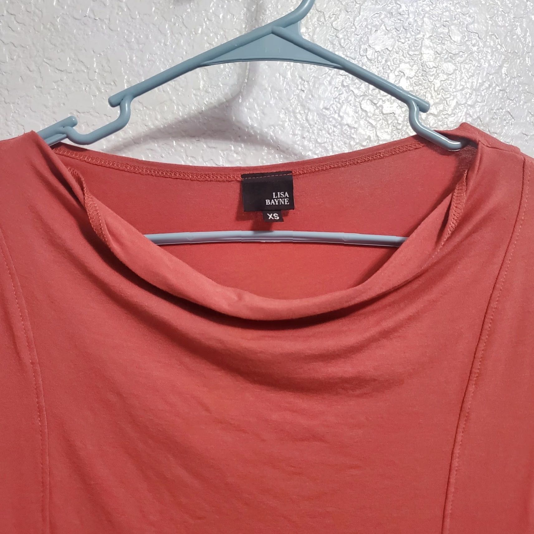 Vintage VINTAGE Lisa Bayne Womens Tunic Top XS Dusty Rose 3/4 Sleeve Asymmetrical Hem Lagenlook Blouse Bohemian Minimalist Shirt Womens XS Rose dusted Size XS / US 0-2 / IT 36-38 - 4 Thumbnail