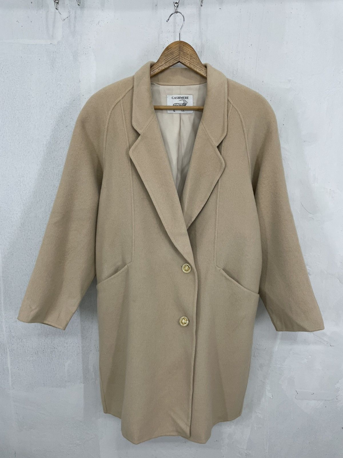ジャケット・アウター Fabric in Italy Cashmere Super Long Coat Italian Cashmere Handcrafted Long Coat