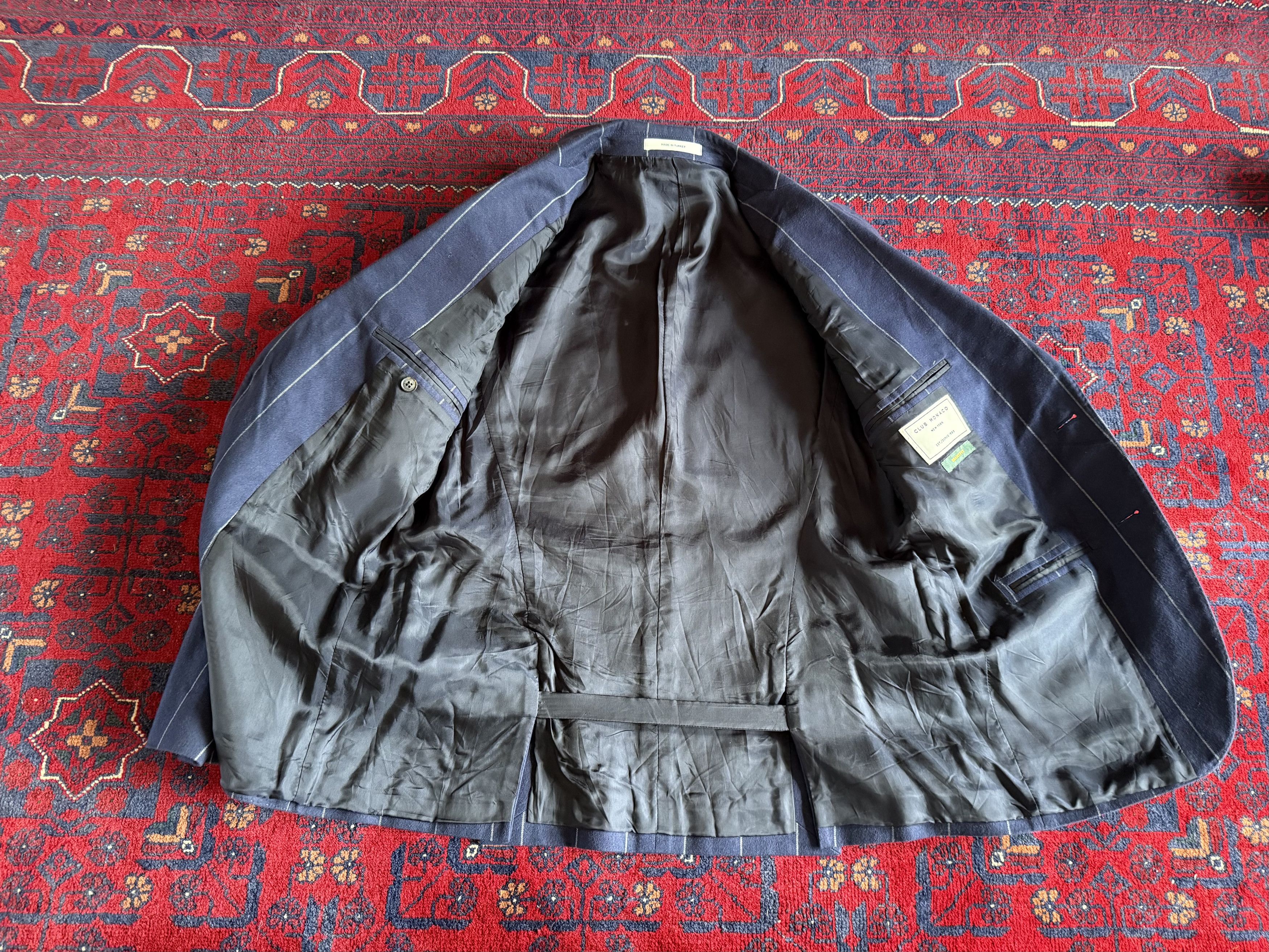 Club Monaco Club Monaco Grant Chalk Stripe Navy Blazer Size 38S - 3 Thumbnail