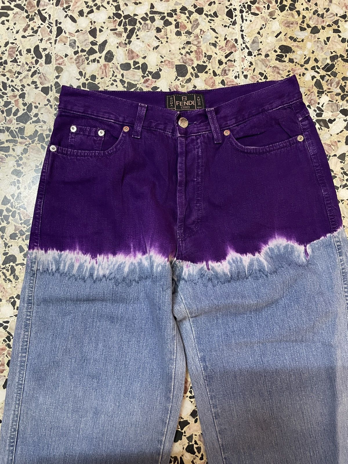 Fendi Vintage Fendi Roma Italy Couture Tie dye jeans Collection Size US 30 / EU 46 - 7 Thumbnail
