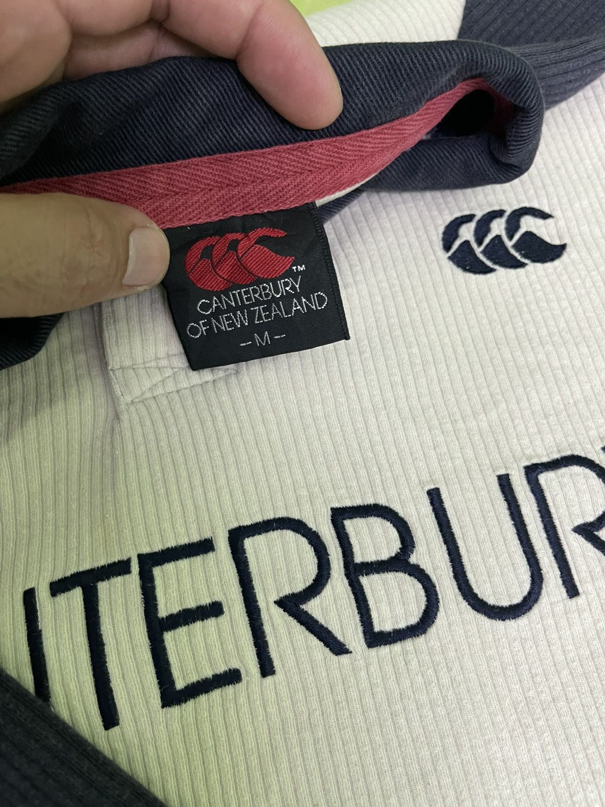 Canterbury of New Zealand Vintage 90's Canterbury Rugby Corduroy Red Trim Sweatshirt Size US M / EU 48-50 / 2 - 14 Thumbnail