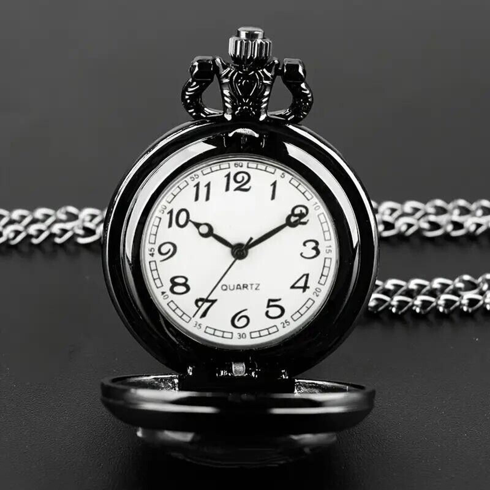 Other Retro Black Quartz Pocket Watch • Pine Christmas Tree Size ONE SIZE - 3 Thumbnail