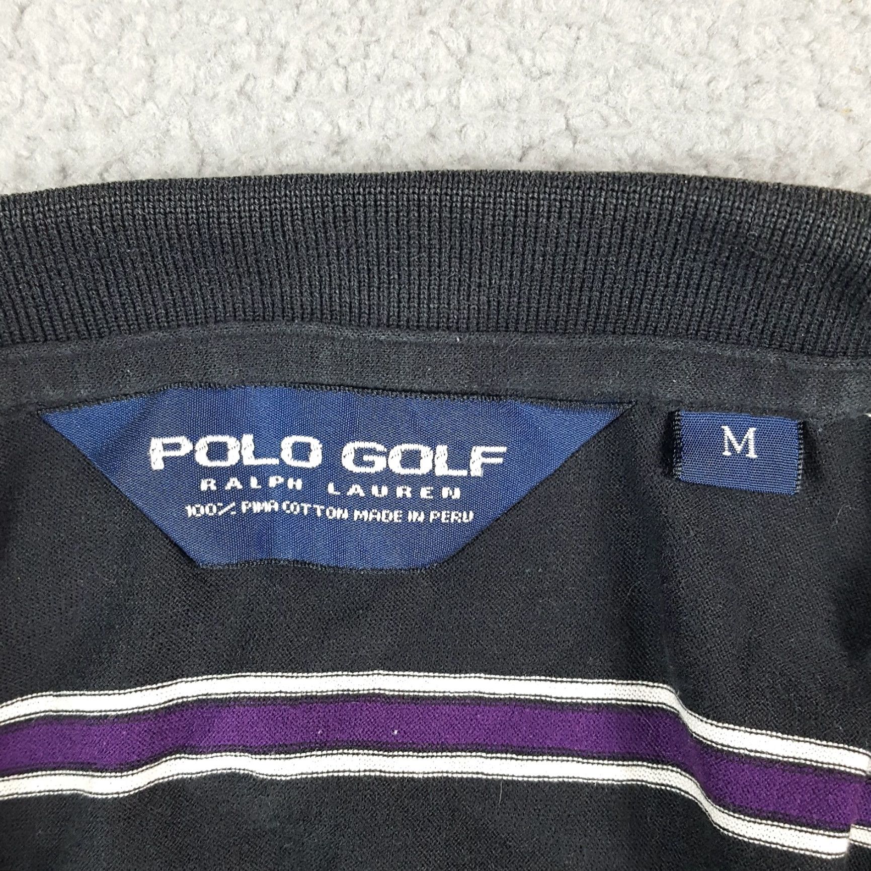 Vintage VINTAGE Polo Golf Ralph Lauren Purple Pony Mens Size M Striped Preppy Polo Shirt Size US M / EU 48-50 / 2 - 6 Thumbnail