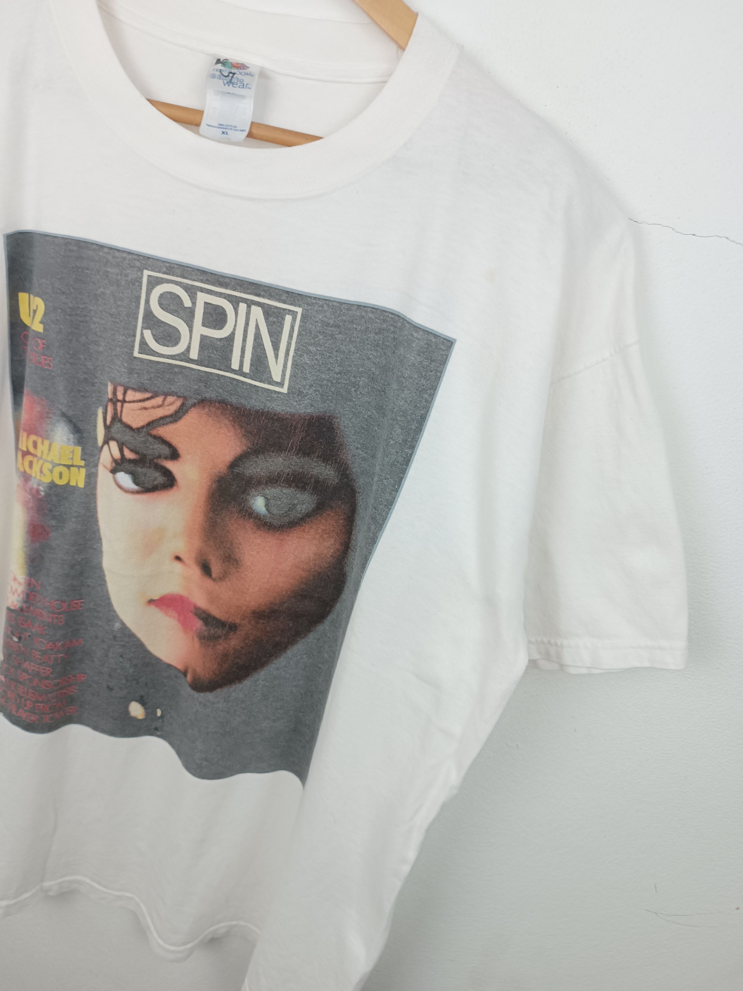 Rap Tees VINTAGE Y2K SPIN MAGAZINE MICHAEL JACKSON FADED TEE POP Size US XL / EU 56 / 4 - 7 Thumbnail