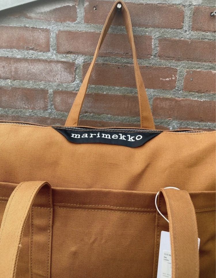 Marimekko UUsi Matkuri Large golden Brown tote bag tas new ds Size ONE SIZE - 3 Thumbnail