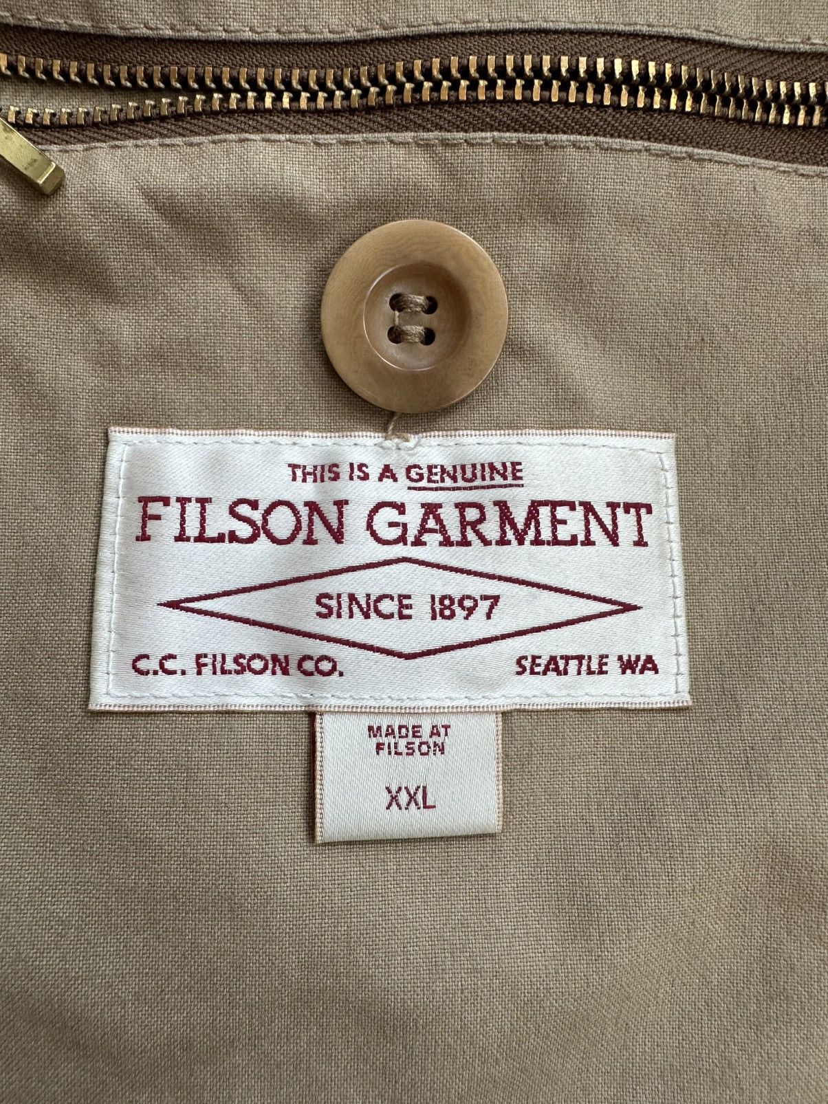 Filson Vintage Filson Tin Cloth Field Waxed Beige Workwear Jacket Size US XXL / EU 58 / 5 - 12 Thumbnail