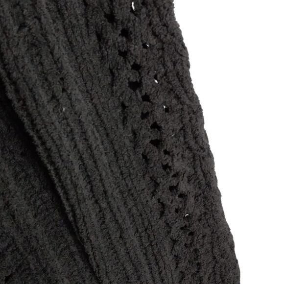 J. Jill J. Jill XL Cardigan Sweater Handknit Black Cable Knit Polyes Size XL / US 12-14 / IT 48-50 - 5 Thumbnail
