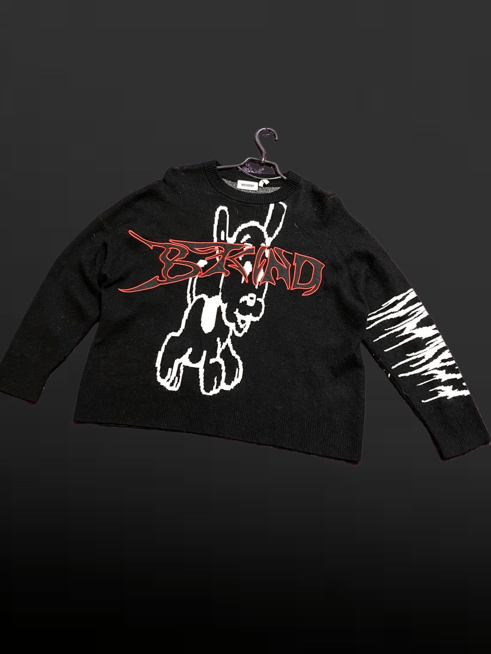 WEEKDAY Y2K Sweatshirt Black Big Print