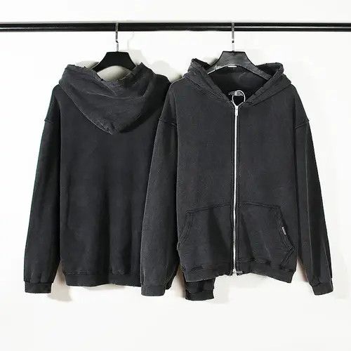 VIBE Streetwear Retro High Street Washed Zip Up Hoodie y2k Size US L / EU 52-54 / 3 - 3 Thumbnail