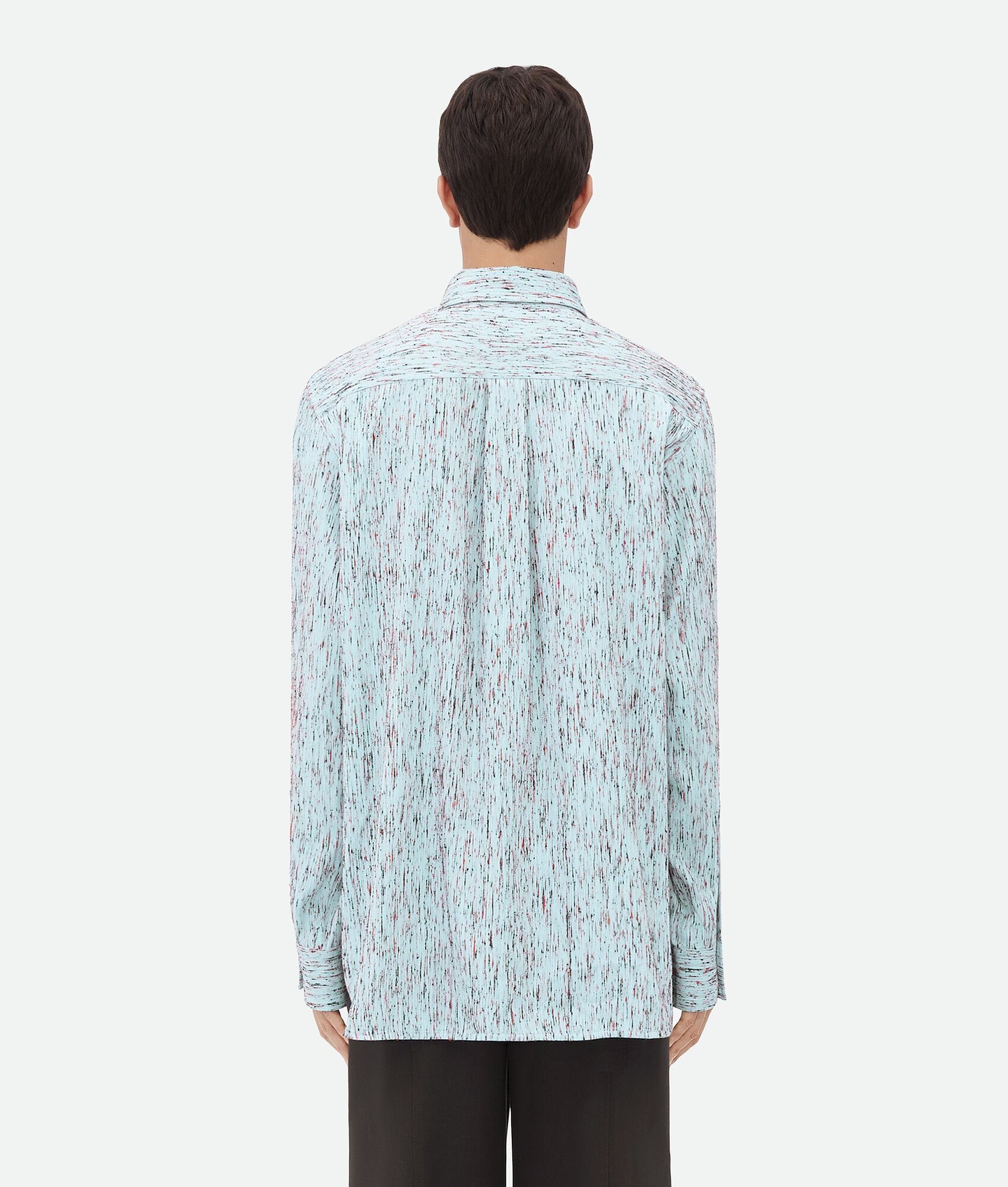 Bottega Veneta o1w1db10825 Textured Viscose Stripe Shirt "BV" Embroidery Size US S / EU 44-46 / 1 - 3 Thumbnail