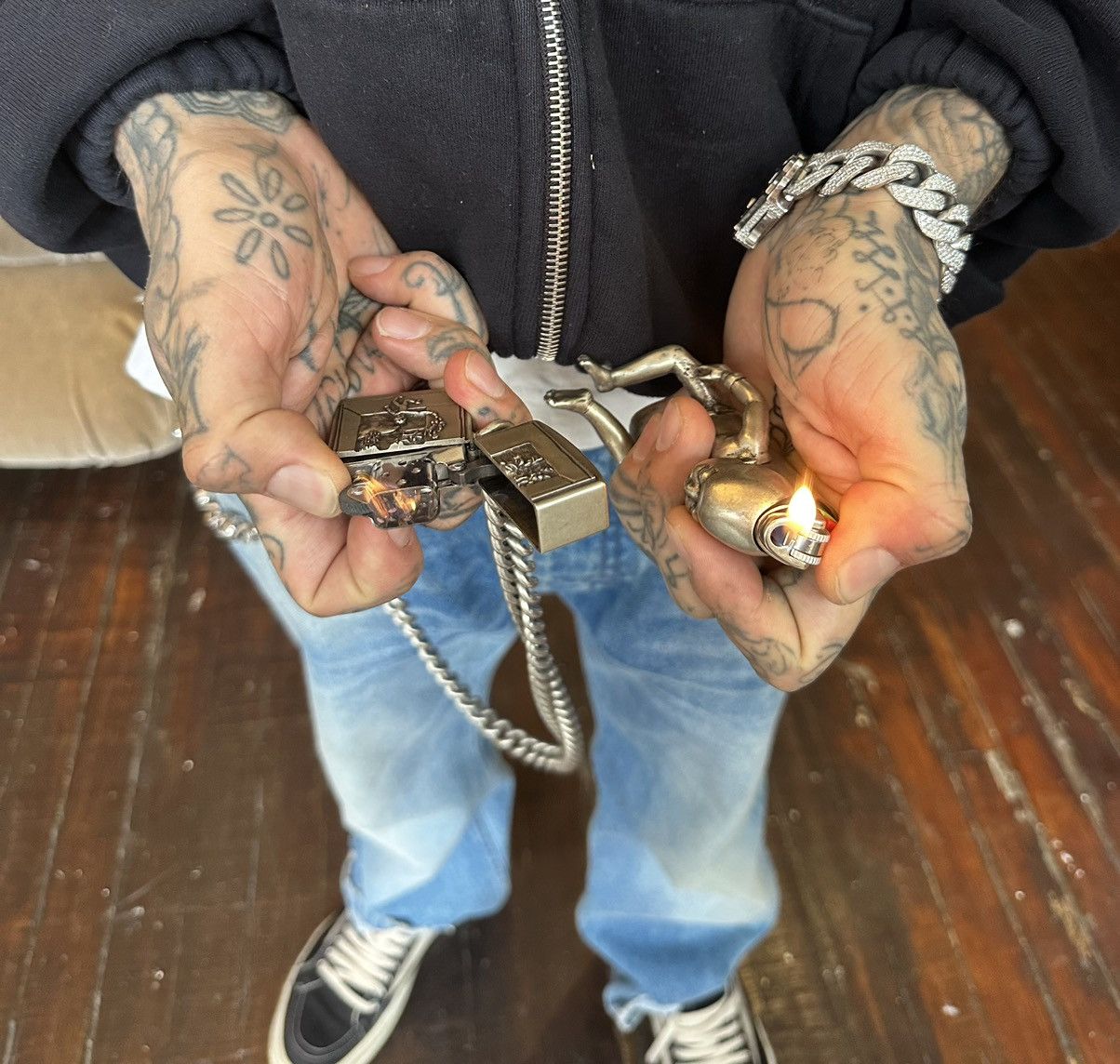 Enfants Riches Deprimes ERD 1/3 BEDROOM BURNING LIGHTER WALLET CHAIN ZIPPO HANDMADE Size ONE SIZE - 11 Thumbnail