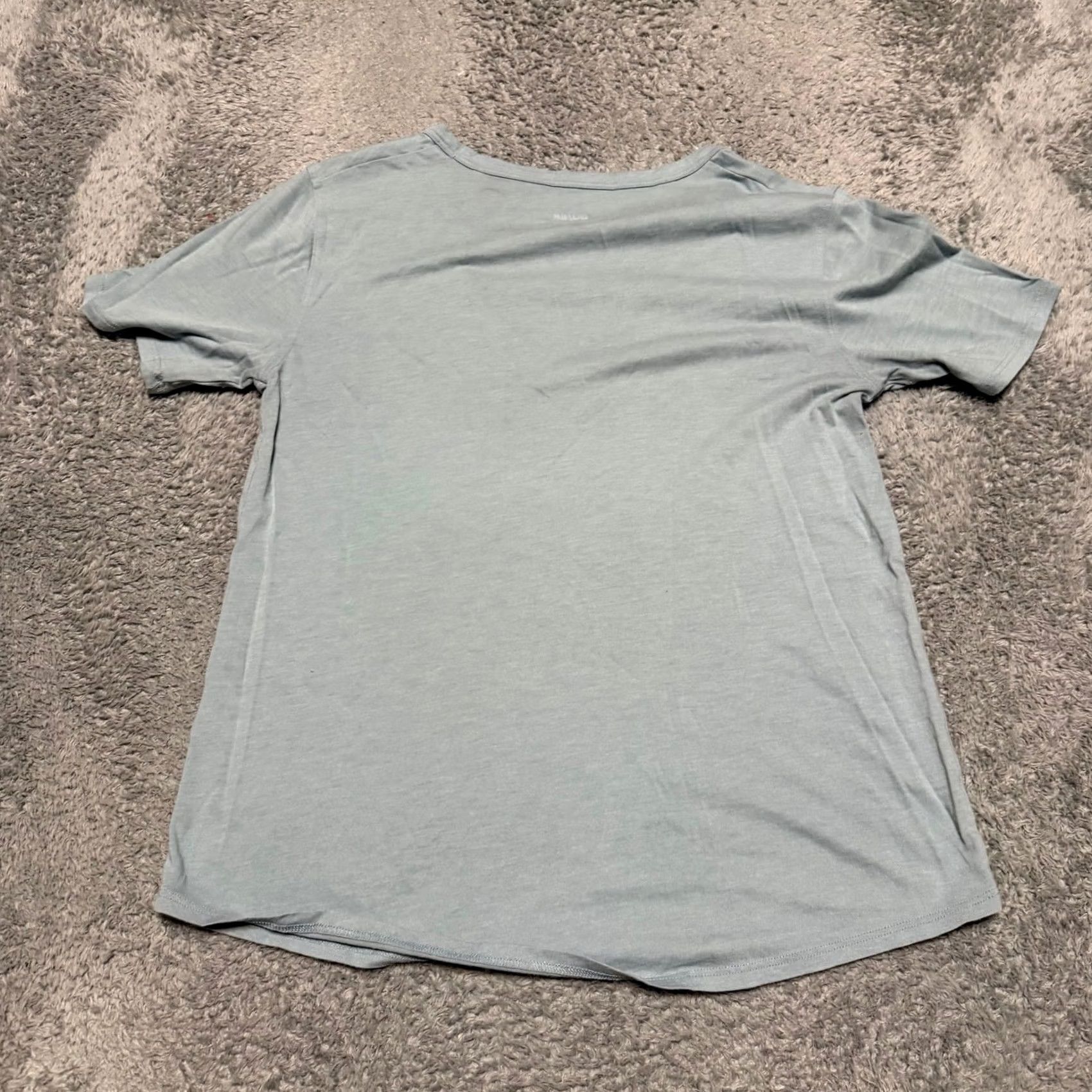 Vintage DU/ER DUER Shirt XS Blue Everyday Summer Casual Cotton V Neck Womens Size XS / US 0-2 / IT 36-38 - 3 Thumbnail