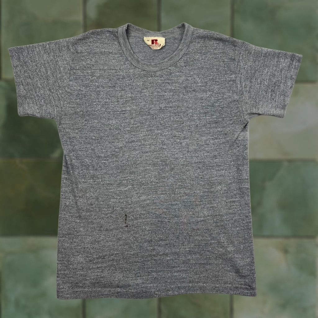 Russell Athletic VINTAGE Russell Athletic T Shirt Adult M Heather Gray Tri Blend USA 70s Hipster Mens Size US M / EU 48-50 / 2 - 1 Thumbnail