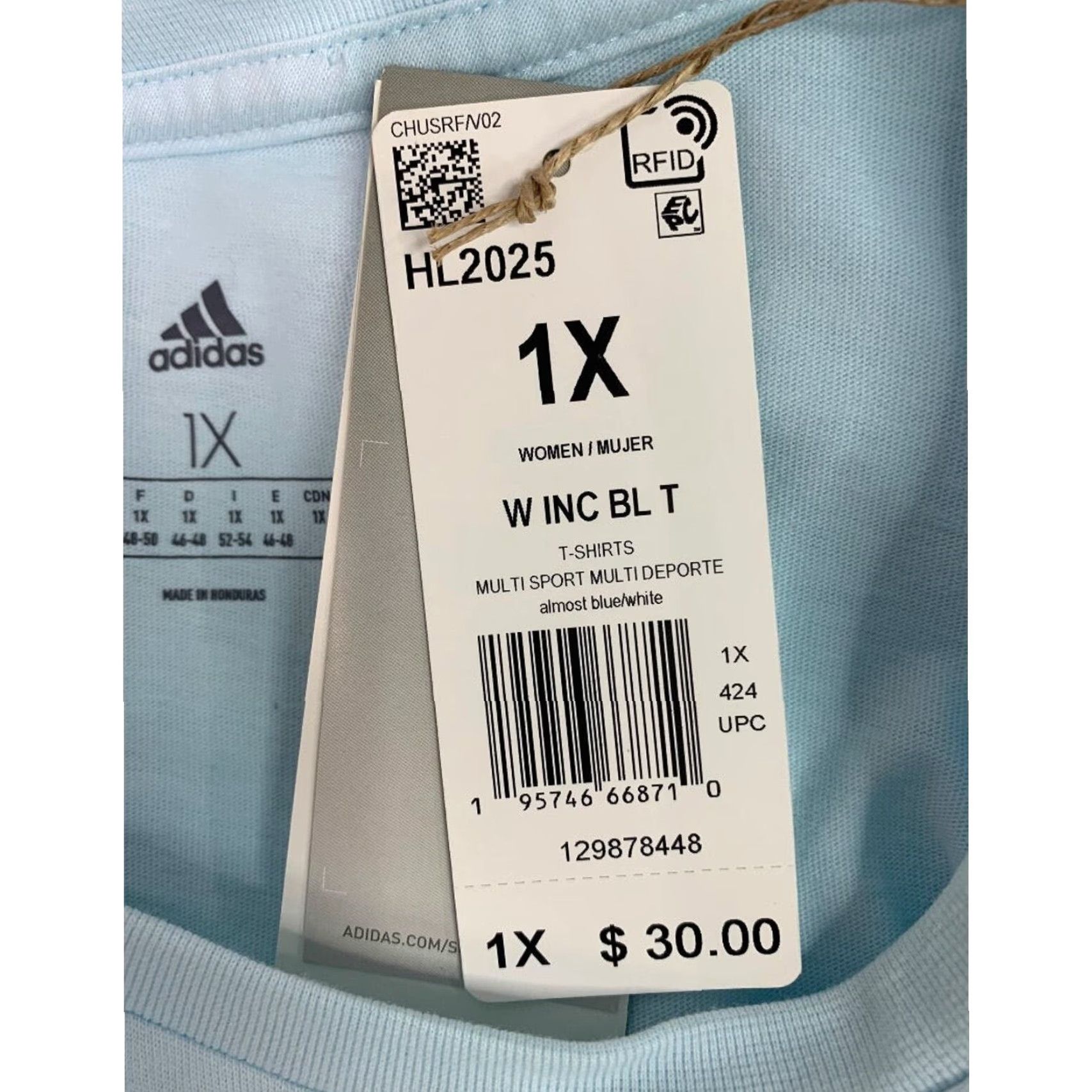 Adidas Adidas Womens New Logo Basic Tshirt Almost Blue HL2025 Shirt Adult 1X Women Blue 100% cotton Size XL / US 12-14 / IT 48-50 - 7 Thumbnail